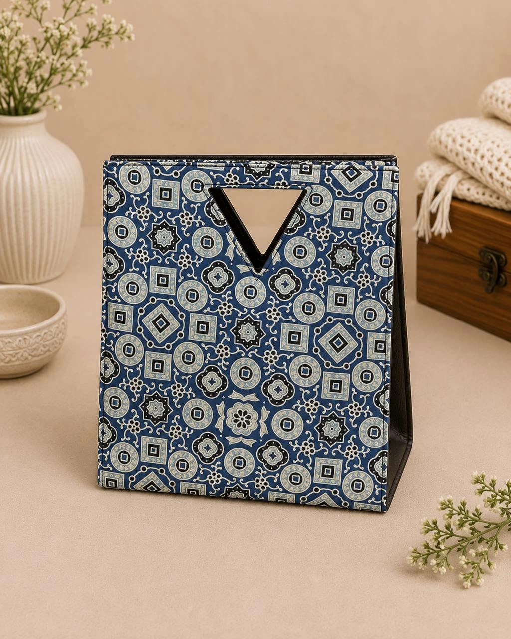 Blue Geometric Kitkat Bag