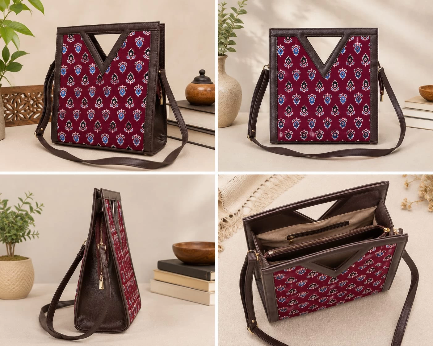 Maroon Floral Kitkat Bag