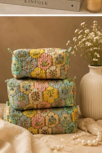 Pastel Floral Pouch Set