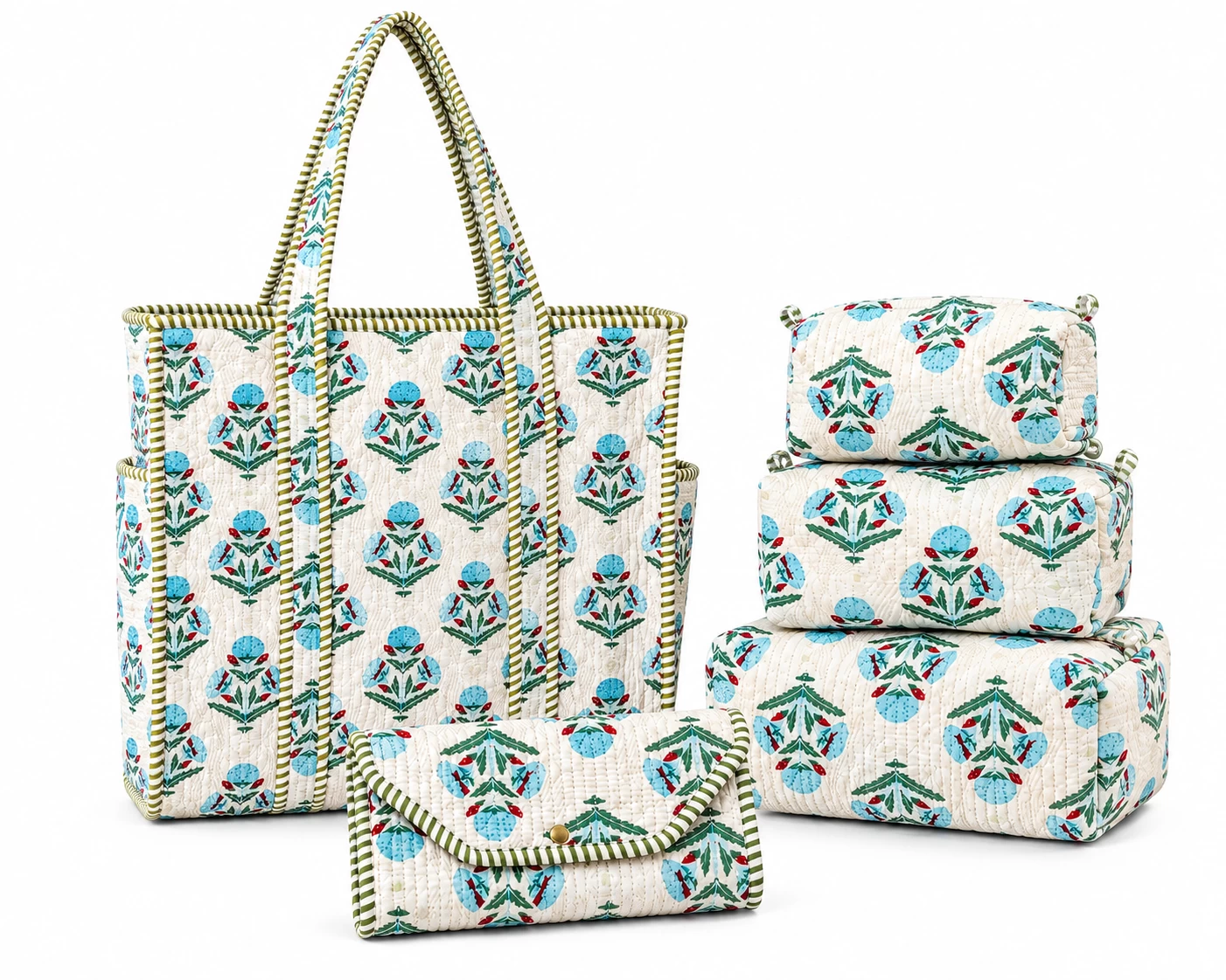 Premium Quilted Cotton Tote Bag Gift Set