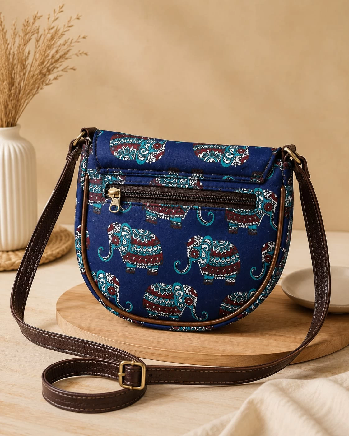 Royal Elephant Cotton Sling Bag