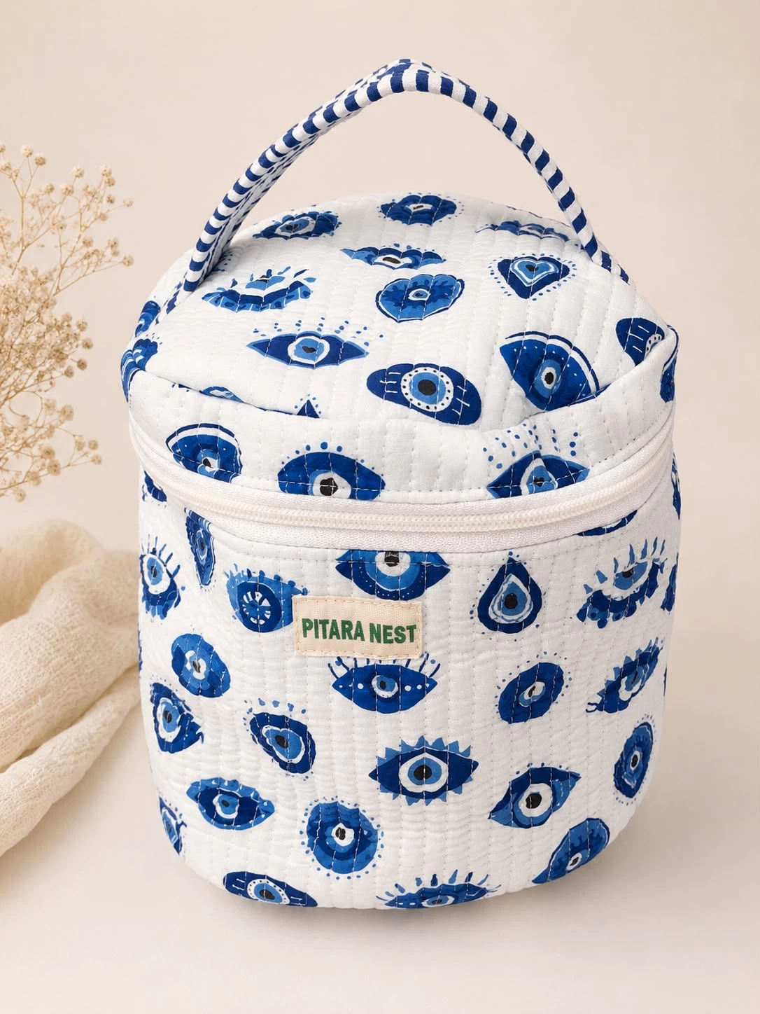 Quilted Vanity Organizer – Evil Eye Edition