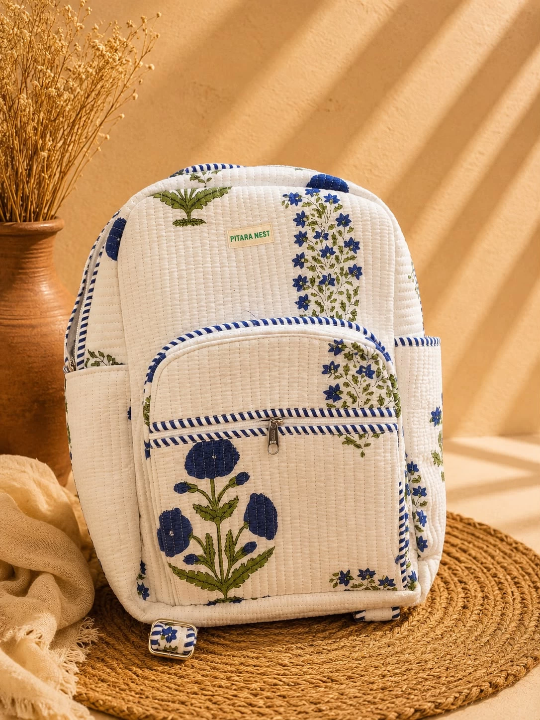 Quilted Backpack – Floral Edition